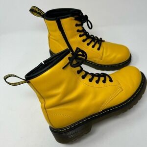 Dr Martens 1460 Yellow Smooth Leather 8 Eyelet Boots size 5